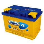 Аккумулятор 6 СТ 75, 750А, ПП (+/-) 278х175х190 (АКОМ)